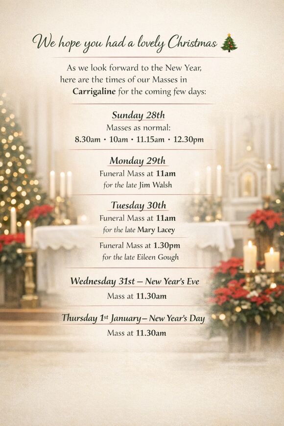 Mass Schedule Carrigaline Parish